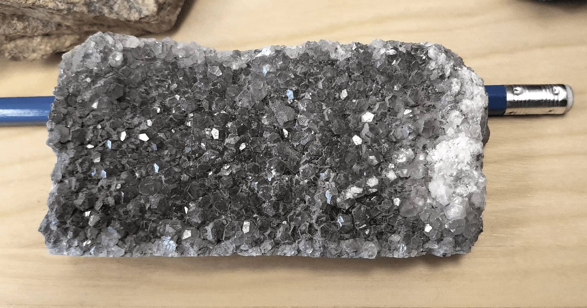 Open space vein of calcite and intercrystalline fluorapatite and apatite, Hole 005